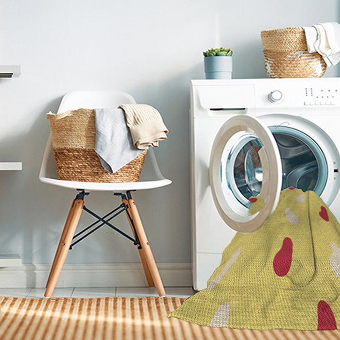 Machine Washable Transitional Yellow Rug in a Washing Machine, wshpat2268brn