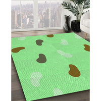 Patterned Green Rug, pat2268grn