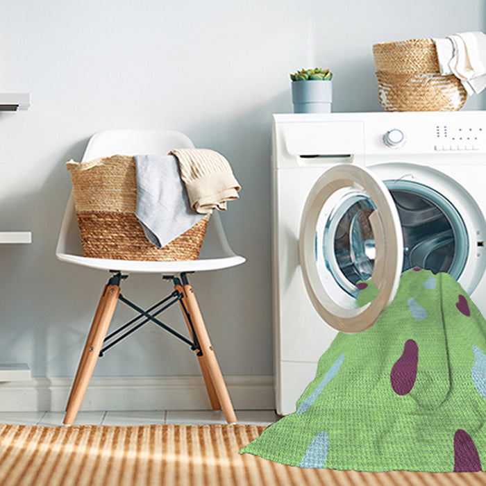 Machine Washable Transitional Green Yellow Green Rug in a Washing Machine, wshpat2268lblu