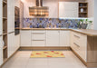 Patterned Orange Rug in a Kitchen, pat2268org