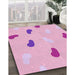 Machine Washable Transitional Pastel Purple Pink Rug in a Family Room, wshpat2268pur