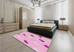 Patterned Pastel Purple Pink Rug in a Bedroom, pat2268pur