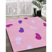 Patterned Pastel Purple Pink Rug, pat2268pur