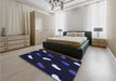 Patterned Black Rug in a Bedroom, pat2269blu