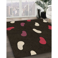 Patterned Dark Brown Rug, pat2269brn