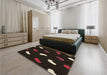 Patterned Dark Brown Rug in a Bedroom, pat2269brn