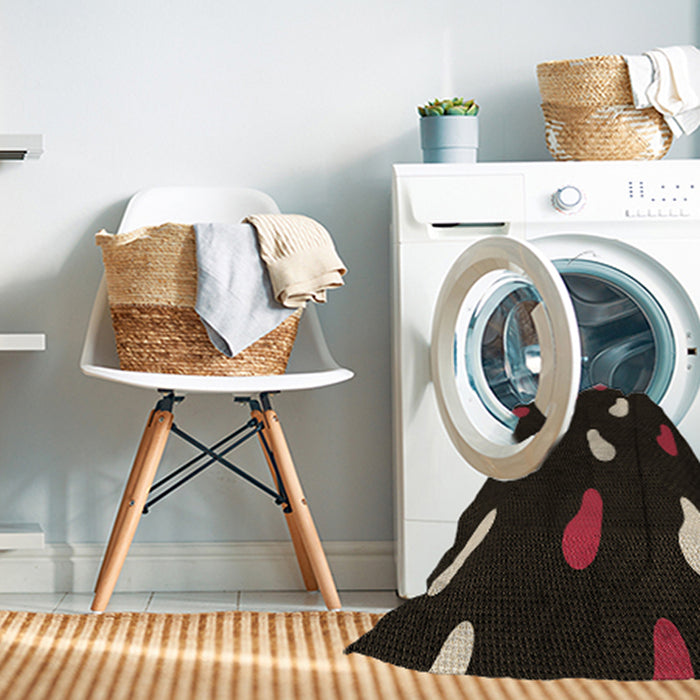 Machine Washable Transitional Dark Brown Rug in a Washing Machine, wshpat2269brn