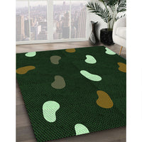 Patterned Black Rug, pat2269grn