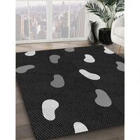 Patterned Black Rug, pat2269gry