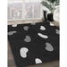 Patterned Black Rug in Family Room, pat2269gry