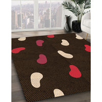 Patterned Black Brown Rug, pat2269org