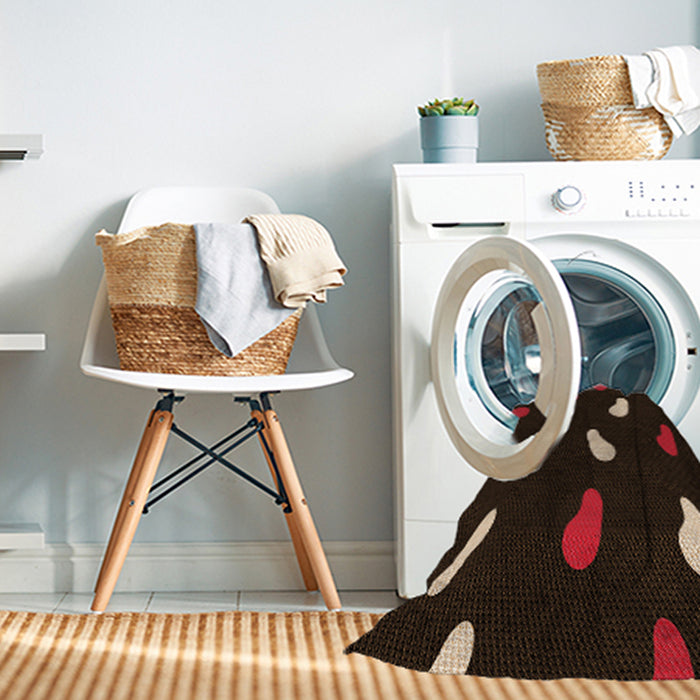 Machine Washable Transitional Black Brown Rug in a Washing Machine, wshpat2269org