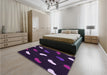 Patterned Purple Rug in a Bedroom, pat2269pur