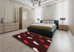 Patterned Chocolate Brown Rug in a Bedroom, pat2269rd