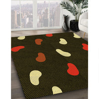 Patterned Black Brown Rug, pat2269yw