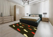 Patterned Black Brown Rug in a Bedroom, pat2269yw