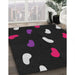 Patterned Black Novelty Rug in Family Room, pat2269