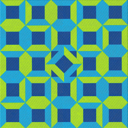 Square Patterned Bright Navy Blue Novelty Rug, pat226