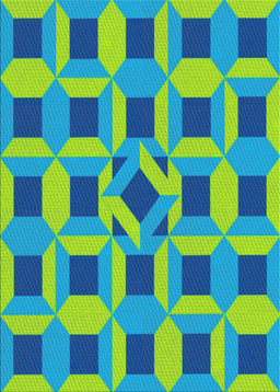 Patterned Bright Navy Blue Novelty Rug, pat226