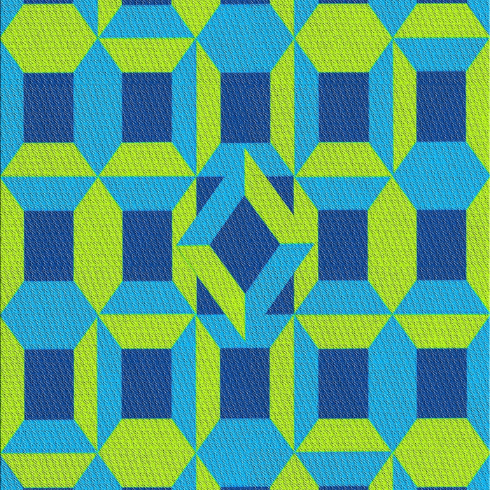 Patterned Bright Navy Blue Novelty Rug, pat226