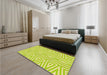 Patterned Green Rug in a Bedroom, pat227yw