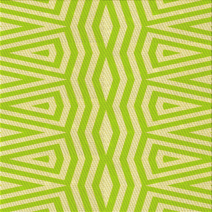 Round Patterned Green Rug, pat227yw