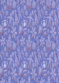 Machine Washable Transitional Purple Mimosa Purple Rug, wshpat2270blu