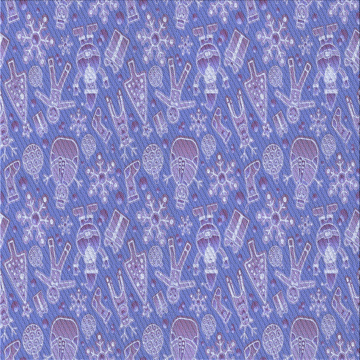 Round Patterned Purple Mimosa Purple Rug, pat2270blu