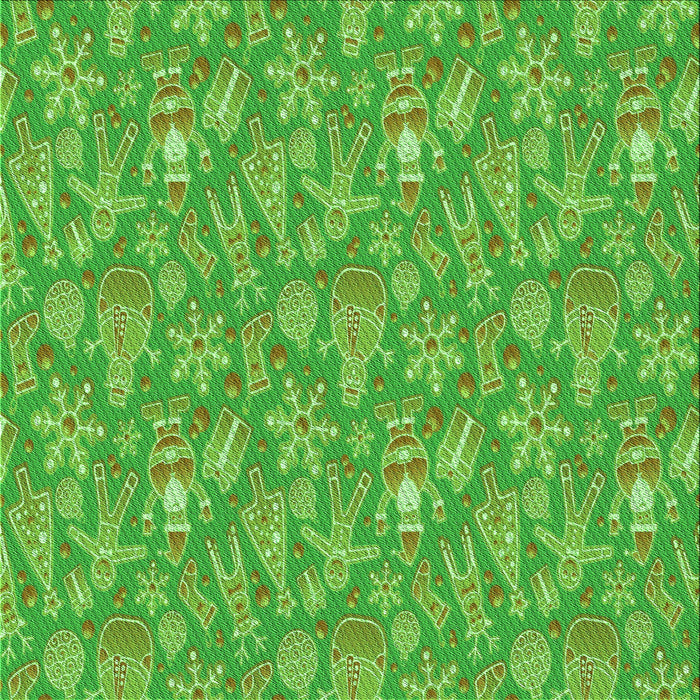 Round Patterned Dark Lime Green Rug, pat2270grn