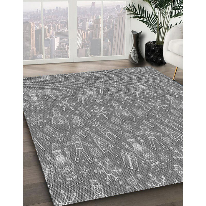 Patterned Gray Rug in Family Room, pat2270gry