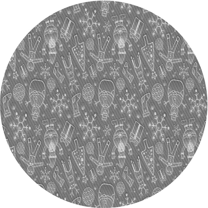 Square Patterned Gray Rug, pat2270gry