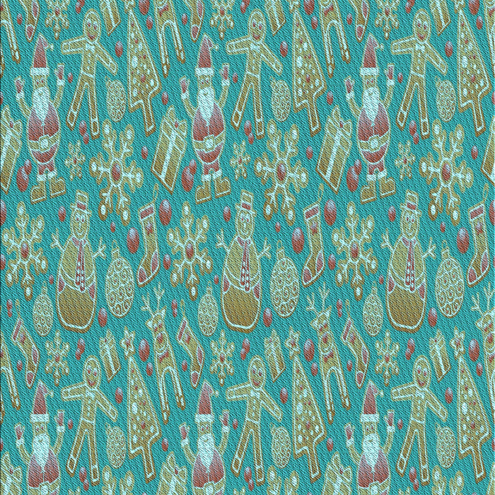 Patterned Turquoise Green Rug, pat2270lblu