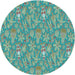 Square Machine Washable Transitional Turquoise Green Rug in a Living Room, wshpat2270lblu