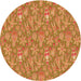 Square Patterned Orange Red Orange Rug, pat2270org