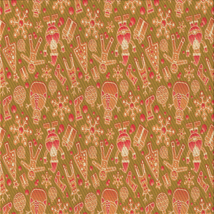 Round Patterned Orange Red Orange Rug, pat2270org