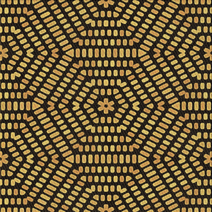 Round Patterned Midnight Gray Rug, pat2271brn