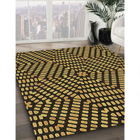 Patterned Midnight Gray Rug, pat2271brn