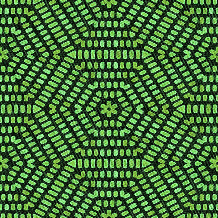 Round Machine Washable Transitional Black Rug, wshpat2271grn