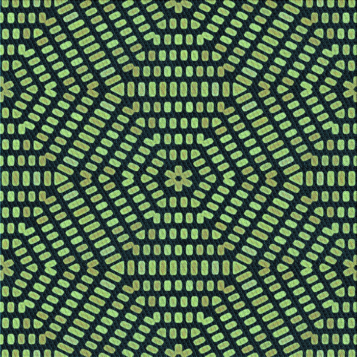 Round Machine Washable Transitional Green Rug, wshpat2271lblu