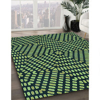 Patterned Green Rug, pat2271lblu