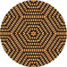 Square Patterned Orange Rug, pat2271org