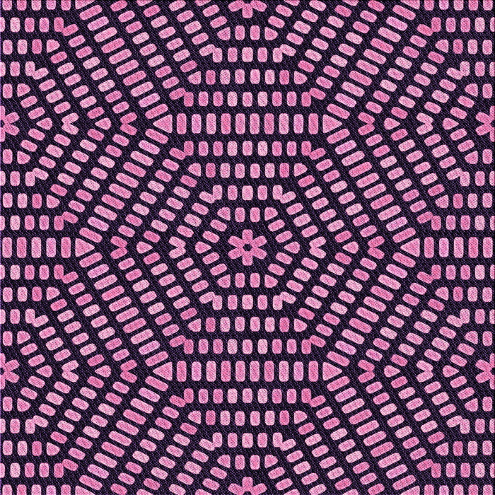 Round Patterned Orchid Purple Rug, pat2271pur