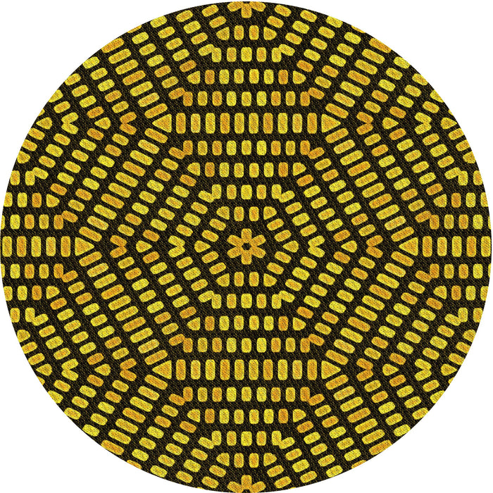 Square Machine Washable Transitional Yellow Rug in a Living Room, wshpat2271yw