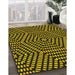 Patterned Yellow Rug in Family Room, pat2271yw