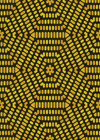 Machine Washable Transitional Yellow Rug, wshpat2271yw