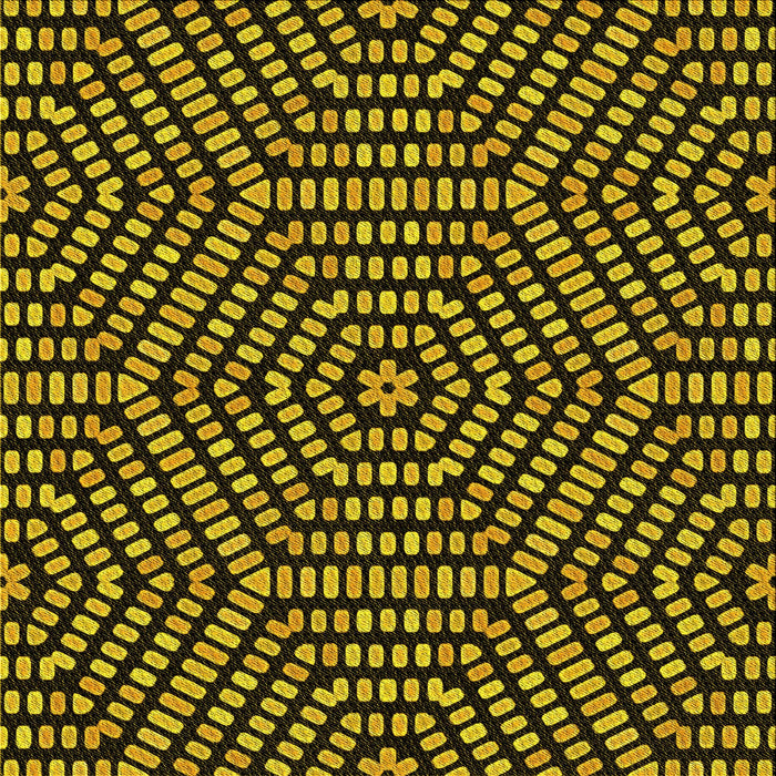 Round Patterned Yellow Rug, pat2271yw