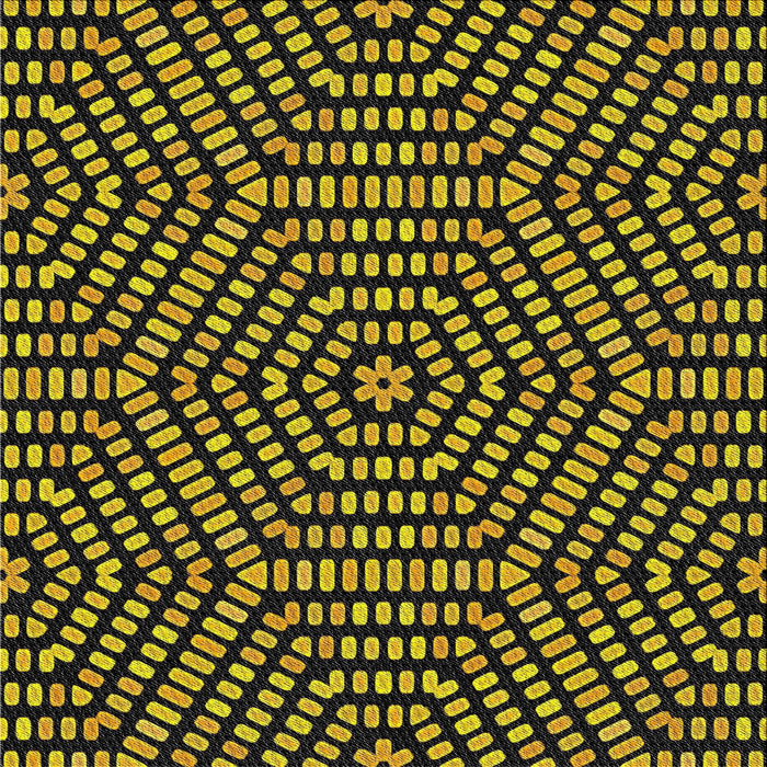 Square Patterned Gold Novelty Rug, pat2271