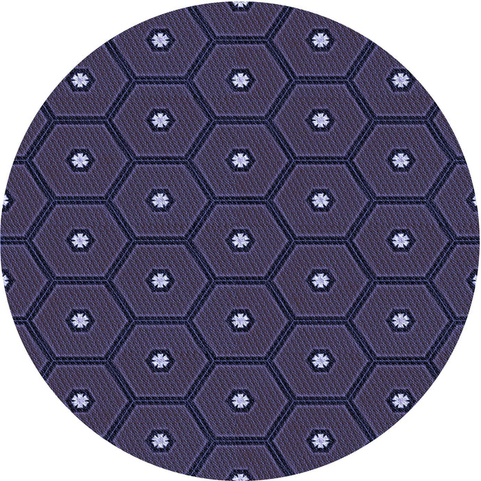 Square Patterned Deep Periwinkle Purple Rug, pat2272blu