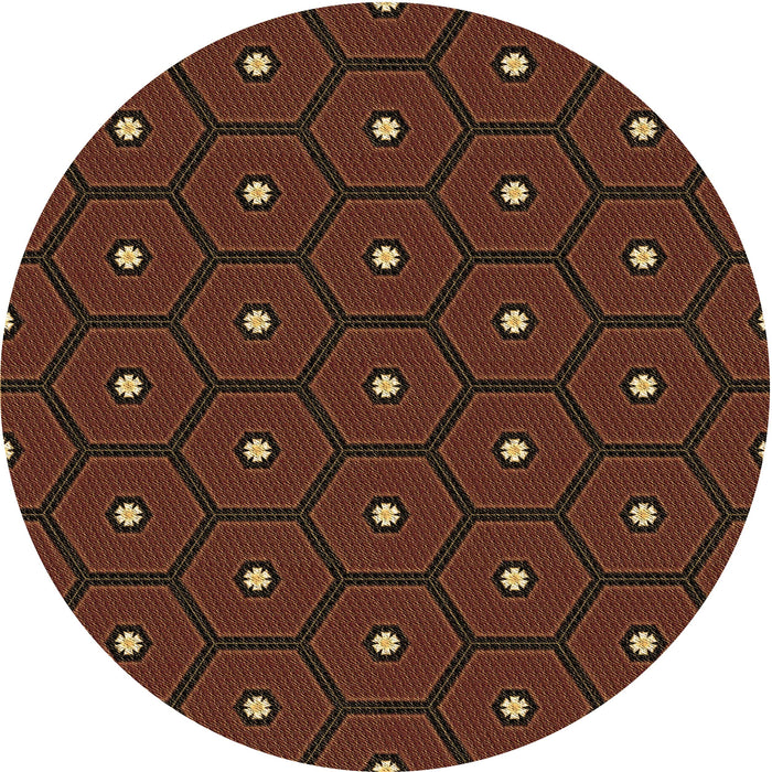 Square Patterned Mahogany Brown Rug, pat2272brn
