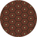 Square Patterned Mahogany Brown Rug, pat2272brn
